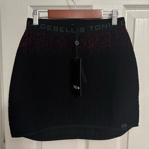 NEW Tonia Debellis | Ski Knit‎ Skirt Cranberry Black Women’s Sz XS